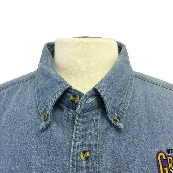 Westminster College Griffins Mens Denim Shirt 2XL Utah Embroidered Port Authorit - Picture 2 of 12